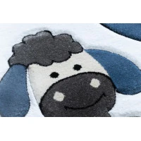 Dětský kusový koberec Petit Farm animals blue