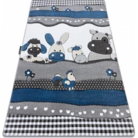 Dětský kusový koberec Petit Farm animals blue