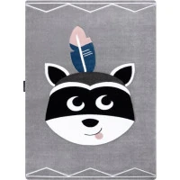Dětský kusový koberec Petit Raccoon mukki grey