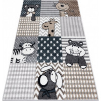 Dětský kusový koberec Fun Pets grey