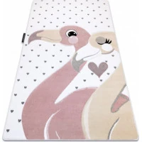 Dětský kusový koberec Petit Flamingos hearts cream