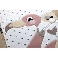 Dětský kusový koberec Petit Flamingos hearts cream