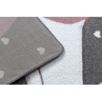 Dětský kusový koberec Petit Flamingos hearts grey