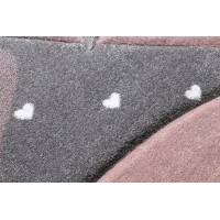 Dětský kusový koberec Petit Flamingos hearts grey