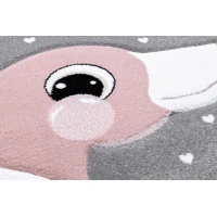 Dětský kusový koberec Petit Flamingos hearts grey