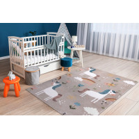 Dětský kusový koberec Fun Unicorn with rainbow beige Dětský kusový koberec Fun Unicorn with rainbow beige