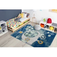 Dětský kusový koberec Petit Helicopter blue