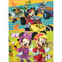 EDUCA Dřevěné puzzle Mickey, Minnie a závodníci 2x50 dílků