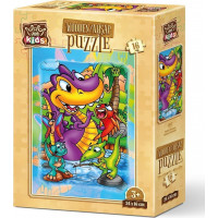 ART PUZZLE Dřevěné puzzle Dinosauři na rybách 16 dílků
