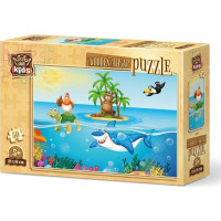 ART PUZZLE Dřevěné puzzle Kuře na dovolené 50 dílků