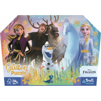 TREFL Třpytivé Glitter puzzle v kufříku Disney Frozen: Kouzelné přátelství 70 dílků