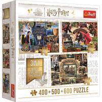 TREFL Puzzle Harry Potter: Turnaj tří kouzelníků, Famfrpál a Bradavice 400 + 500 + 600 dílků