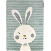 Dětský kusový koberec Petit Rabbit green