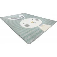 Dětský kusový koberec Petit Rabbit green