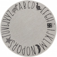 Dětský kusový koberec Flatweave 104884 Cream/Black kruh