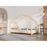 Dětská domečková postel z masivu 160x90 cm LUCKY s pevnými bočnicemi