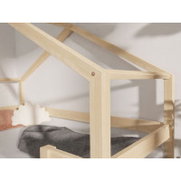 Dětská domečková postel z masivu 180x80 cm LUCKY s pevnými bočnicemi
