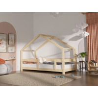 Dětská domečková postel z masivu 160x80 cm LUCKY s pevnými bočnicemi