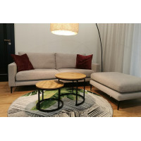 Konferenční stolek DUO ROUND - dub přírodní/černý