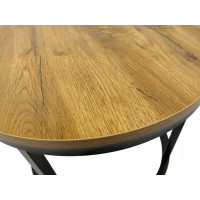 Konferenční stolek DUO ROUND - dub přírodní/černý