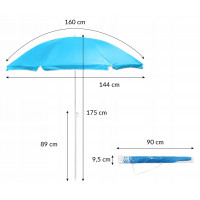 Přenosný slunečník LAREDO 160 cm - modrý