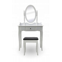 Toaletní stolek QUEEN TL2101 s taburetem - bílý
