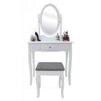Toaletní stolek QUEEN TL2101 s taburetem - bílý