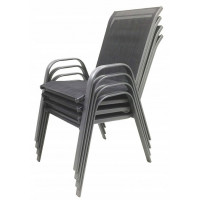 Zahradní kovová židle MALLORCA - 55x65x95 cm - šedá