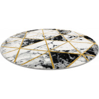 Kusový koberec Emerald 1020 black and gold kruh