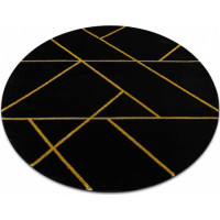 Kusový koberec Emerald geometric 1012 black and gold kruh