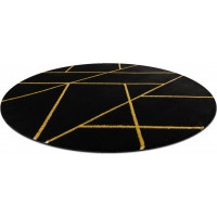 Kusový koberec Emerald geometric 1012 black and gold kruh