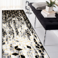 Běhoun Gloss 3D cubes black/gold/grey