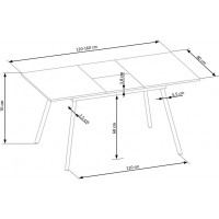 Jídelní stůl BERRY 120(160)x80x76 cm - rozkládací - dub sonoma/šedá + černá