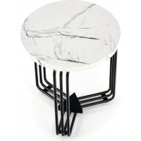 Konferenční stolek ANIKA - bílý mramor/černý