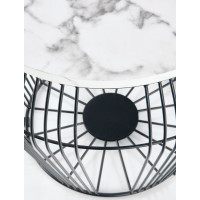Konferenční stolek ADAM - bílý mramor/černý