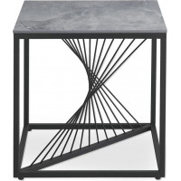 Konferenční stolek INFINE 2 čtverec - šedý mramor, černý