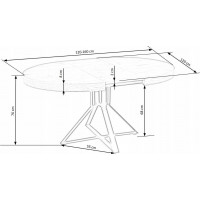 Jídelní stůl MARIE - 120(160)x120x80 cm - rozkládací - dub zlatý + černá