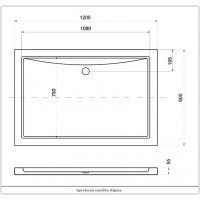 Obdélníková sprchová vanička ALPINA