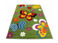 Dětský koberec Barevní motýlci - zelený