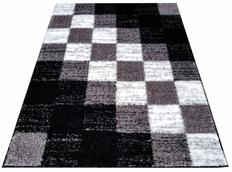 Kusový koberec SHAGGY TOP - kostky - šedý