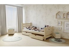 Dětská postel z MASIVU 200x90cm bez šuplíku - M04 bezbarvý lak