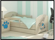 Dětská postel s výřezem PEJSEK - modrá 140x70 cm
