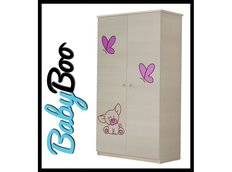 Dětská šatní skříň s výřezem PEJSEK - růžová