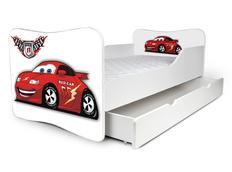 Dětská postel se šuplíkem RED CAR + matrace ZDARMA