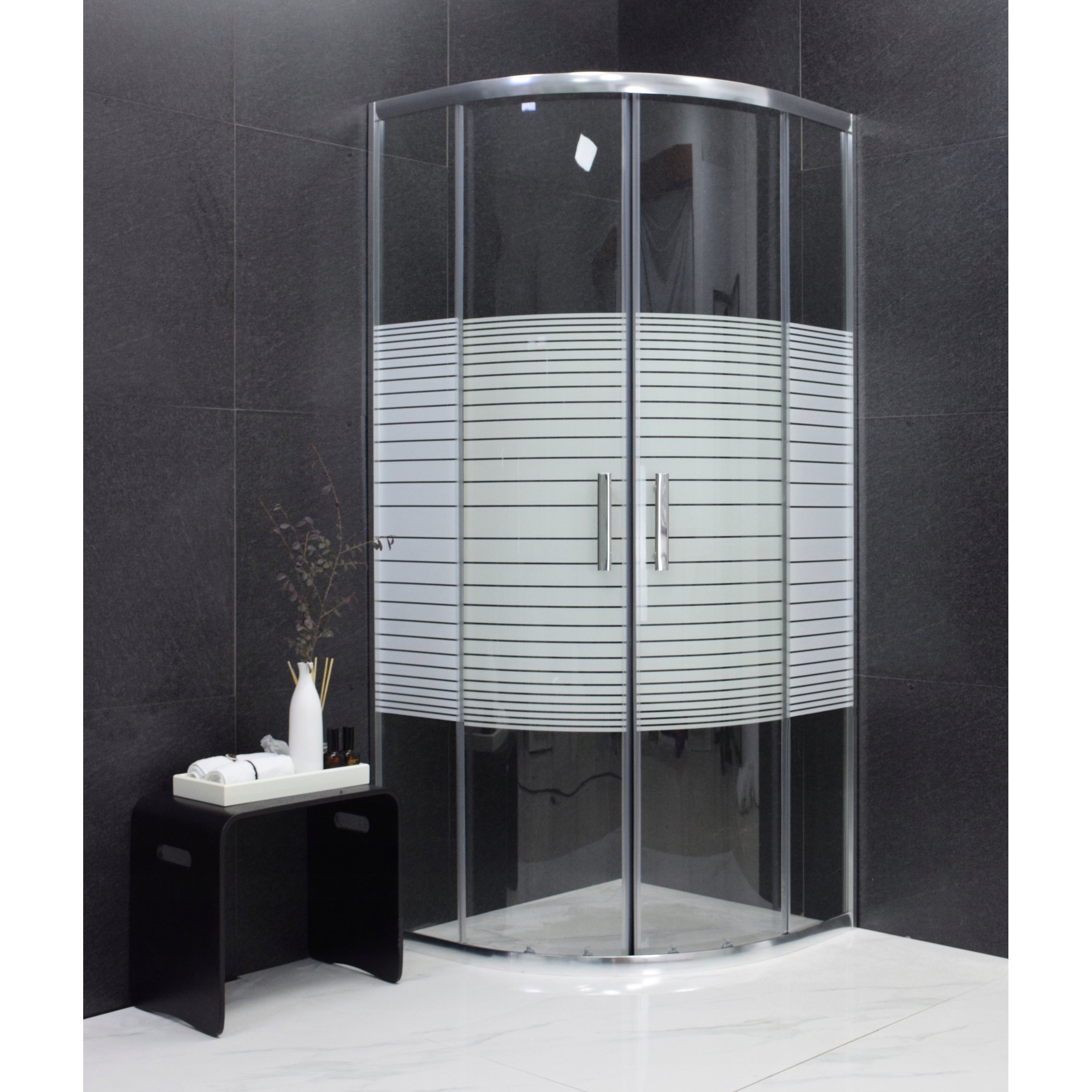 Sprchovy Kout Maxmax Mexen Rio Stripe Ctvrtkruh 80x80 Cm E
