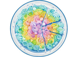 RAVENSBURGER Kulaté puzzle Kruh barev: Duhový dort 500 dílků