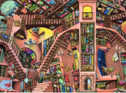 RAVENSBURGER Puzzle Absurdní knihovna 500 dílků