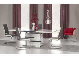 Jídelní stůl MONAKO 160(220)x90x76 cm - rozkládací - bílý/šedý