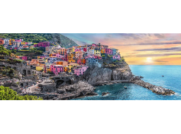 TREFL Panoramatické puzzle Vernazza při západu slunce, Itálie 500 dílků