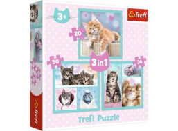 TREFL Puzzle Sladká koťátka 3v1 (20,36,50 dílků)